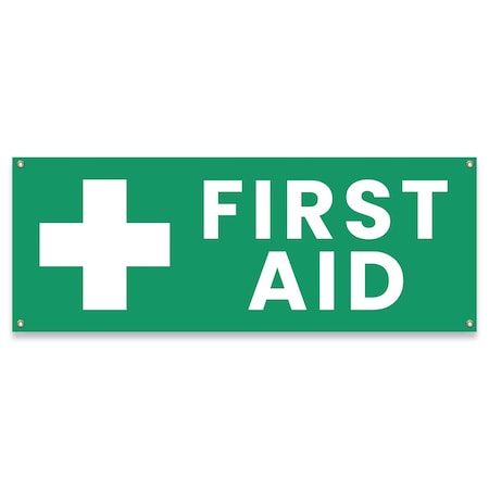 Signmission First Aid Cross Banner Concession Stand Food Truck Single Sided B-30060